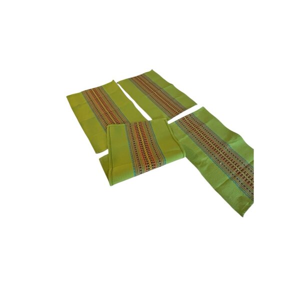 Fiesta 4 PC Placemats Woven Design Colorful Stripe Fiestaware 14x20 Green - Picture 7 of 8